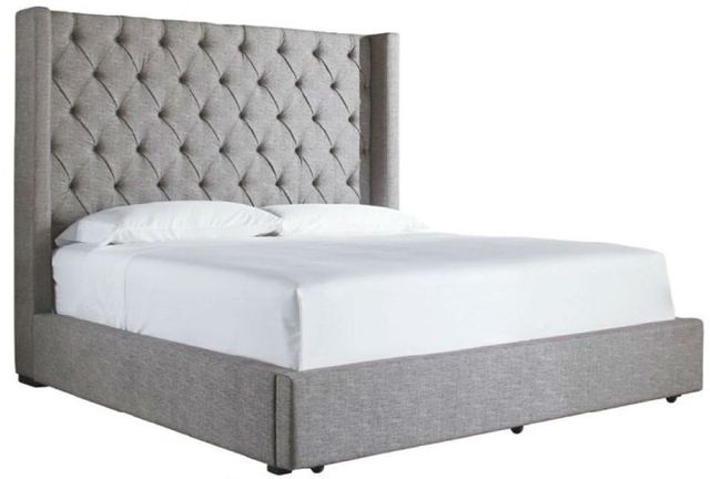 Ashley® Sorinella Gray King Upholstered Bed with Storage-B603B7