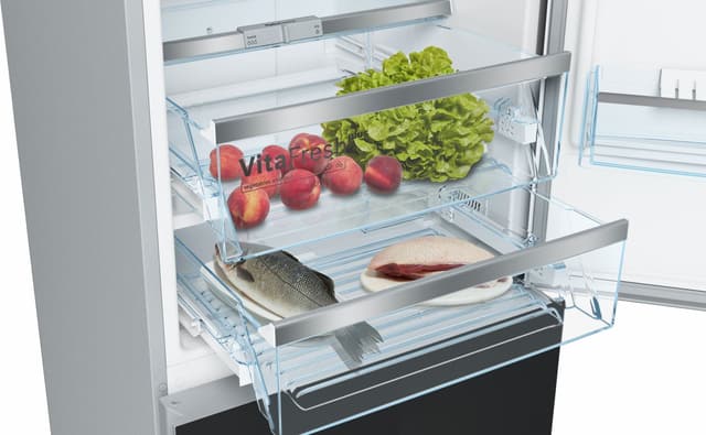 Bosch 800 Series 10.0 Cu. Ft. Counter Depth Bottom Freezer Refrigerator-Black Glass-3