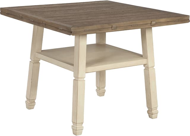Signature Design by Ashley® Bolanburg 5 Piece Brown/White Dining Set with Round Drop Leaf Counter Table-4