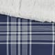 Olliix by Woolrich Leeds Navy Softspun Down Alternative Oversized Throw-1