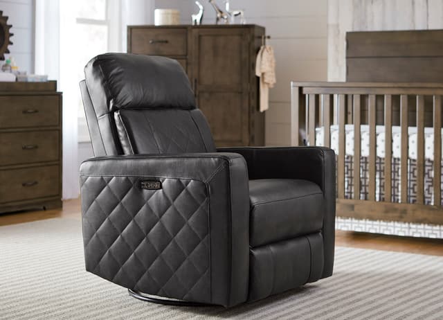 Intercon Brown Swivel Glider Power Recliner-1
