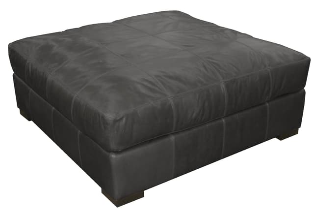 Jonathan Louis Harness Charcoal Leather Ottoman-0