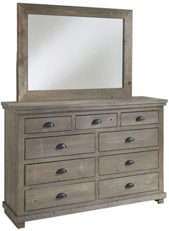 Progressive® Willow Weathered Gray Dresser and Mirror-0