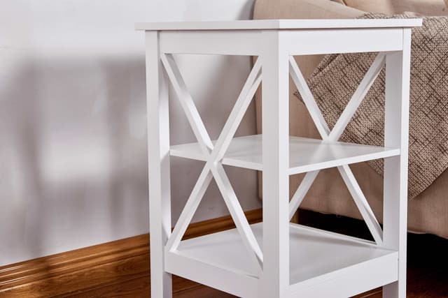 Milton Green Stars White X-Side Panel End Table-2