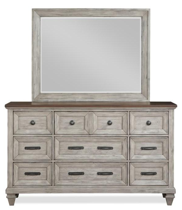 New Classic® Furniture Mariana Vintage Crème Dresser and Mirror-0
