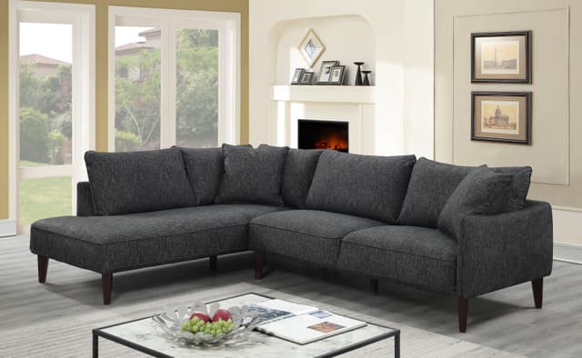 Porter International Designs Asher Charcoal 2 Piece Chaise Sectional-0