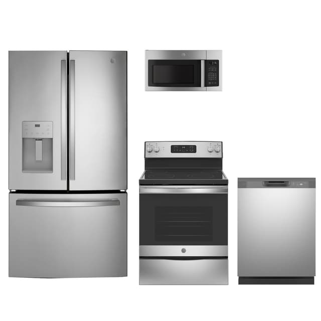 GE® 4 Piece Stainless Steel Kitchen Package