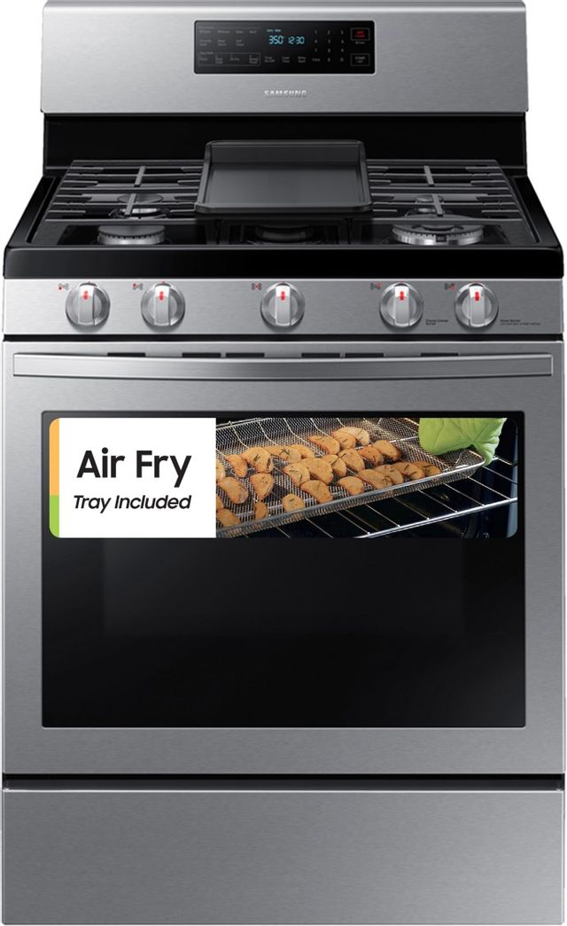 Samsung 29.94" Freestanding Gas Range with Air Fry and Convection Samsung Stainless Steel Air Fry Tray Accessory For 30 Ranges