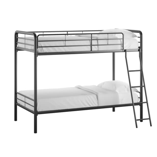 Homelegance® Vulcan Black Twin over Twin Bunk Bed-0