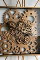 A & B Home Gold Large Square Moving Gear Clock-5