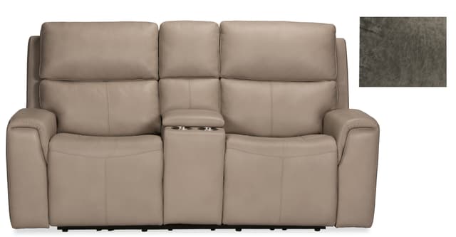 Flexsteel® Jarvis Gray Power Reclining Console Loveseat-2