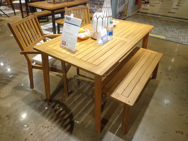 Signature Design by Ashley® Janiyah Light Brown Outdoor Dining Table, 2 Arm Chairs and Bench-0