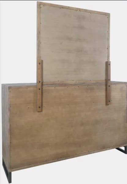 Jofran Inc. East Hampton Distressed Gray Dresser & Mirror Set-2