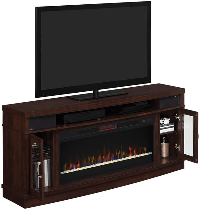 ClassicFlame® Deerfield Antique Brown Cherry TV Stand and Fireplace Insert-1