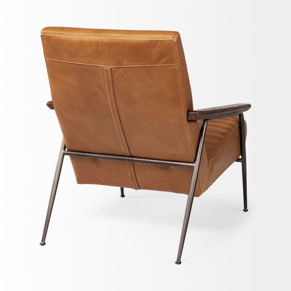 Mercana Grosjean Tan Leather Wrap Accent Chair-3