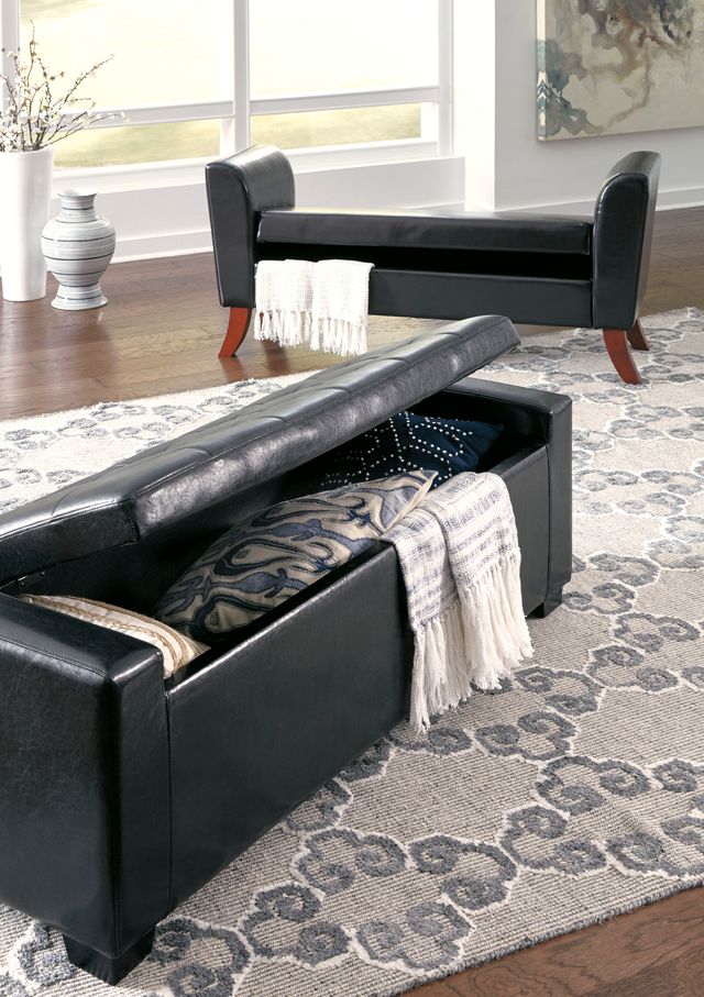 Signature Design by Ashley® Benches Brown Upholstered Storage Bench-B010-109 | Kubin&#39;s Furniture ...