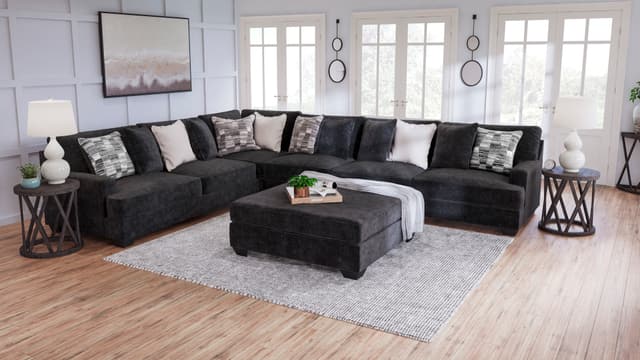 Signature Design by Ashley® Lavernett Charcoal 4-Piece Sectional-2