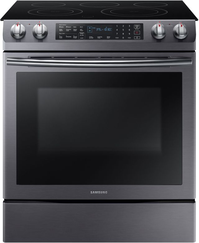 Samsung 31 Slide In Electric Range Fingerprint Resistant Black