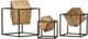 Olliix by Madison Park Black/Gold Set of 3 Quad Gold Cube Decor-0