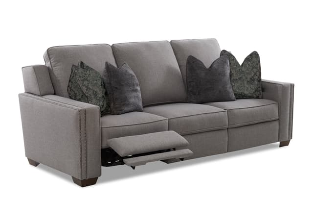 Klaussner® Macc Gray Power Reclining Sofa with Power Headrest-0