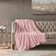Olliix by Madison Park Zuri 1 Blush Oversized Faux Fur Throw-1