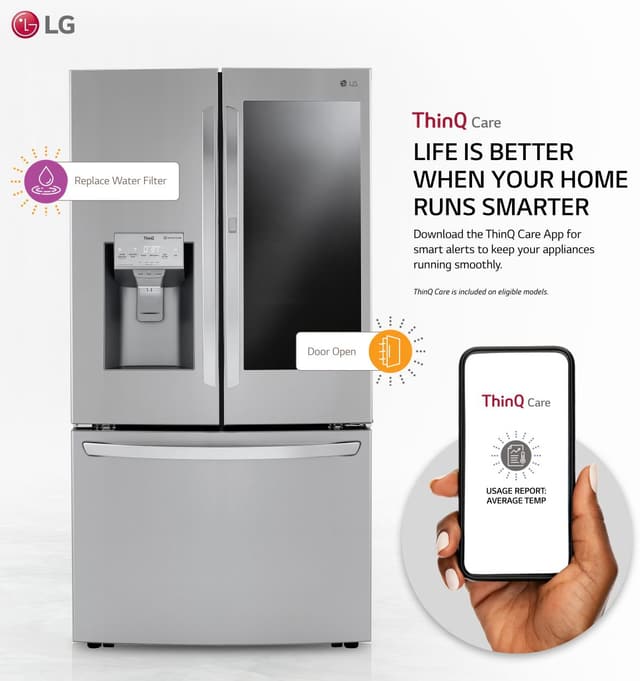 LG 23.5 Cu. Ft. PrintProof™ Stainless Steel Counter Depth French Door Refrigerator-2