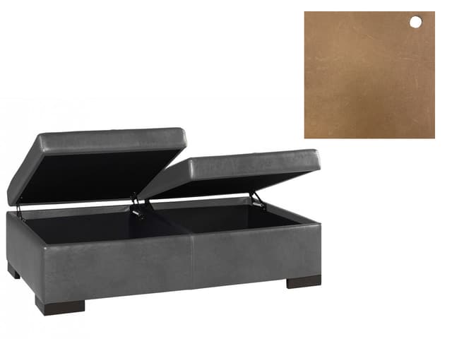 Jonathan Louis Morrissey Leather Fawn Ottoman-0