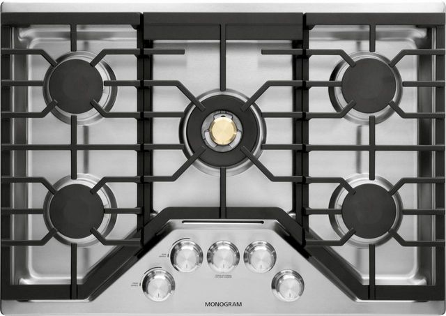 Monogram 36 Deep Recessed Gas Cooktop Stainless Steel Zgu36rslss