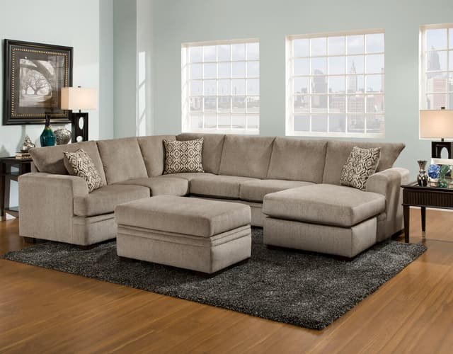 Peak Living 2 Piece Cornell Pewter Chaise Sectional-0