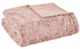 Olliix by Madison Park Zuri 1 Blush Oversized Faux Fur Throw-0