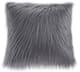 Olliix by Madison Park Edina Grey Faux Fur Square Pillow-0