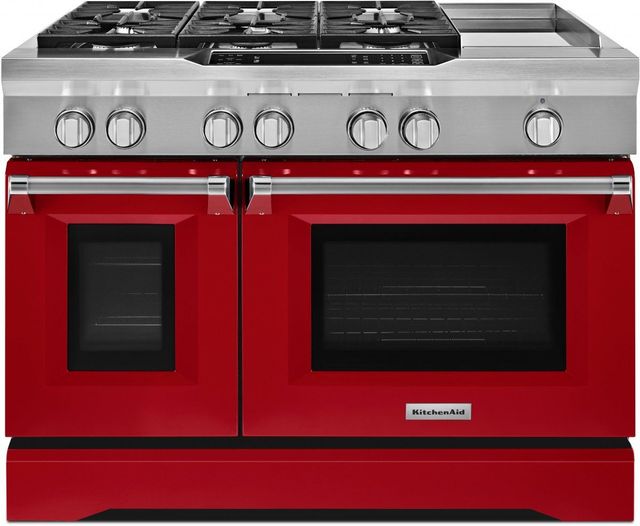 Kitchenaid 48 Signature Red Commercial Style Free Standing Dual