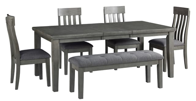 Benchcraft® 6 Piece Halladen Gray Dining Set-0
