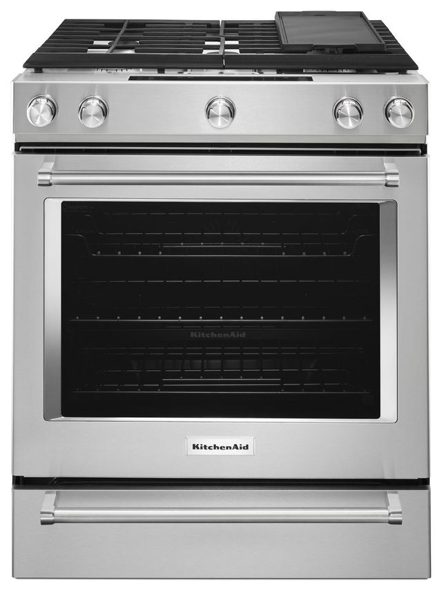 Kitchenaid 29 88 Stainless Steel Slide In Dual Fuel Range