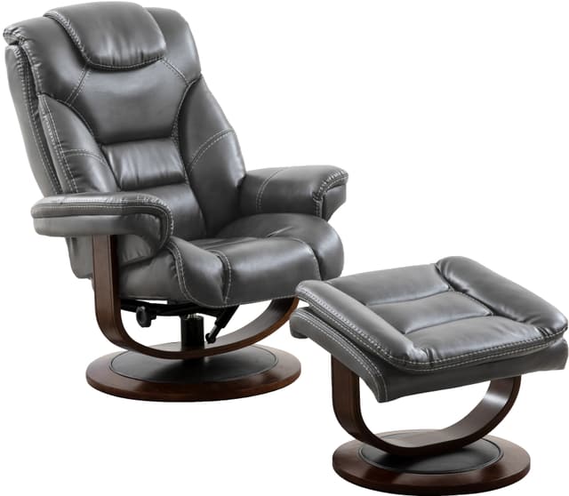 Parker House® Monarch Flint Manual Reclining Swivel Chair and Ottoman-0