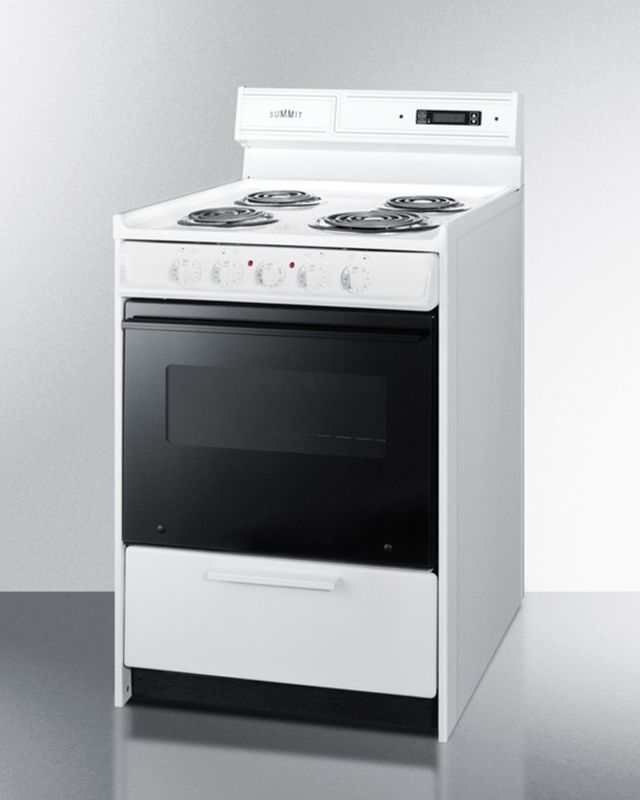 Summit® 24" White Electric Free Standing RangeWEM630DK Prime