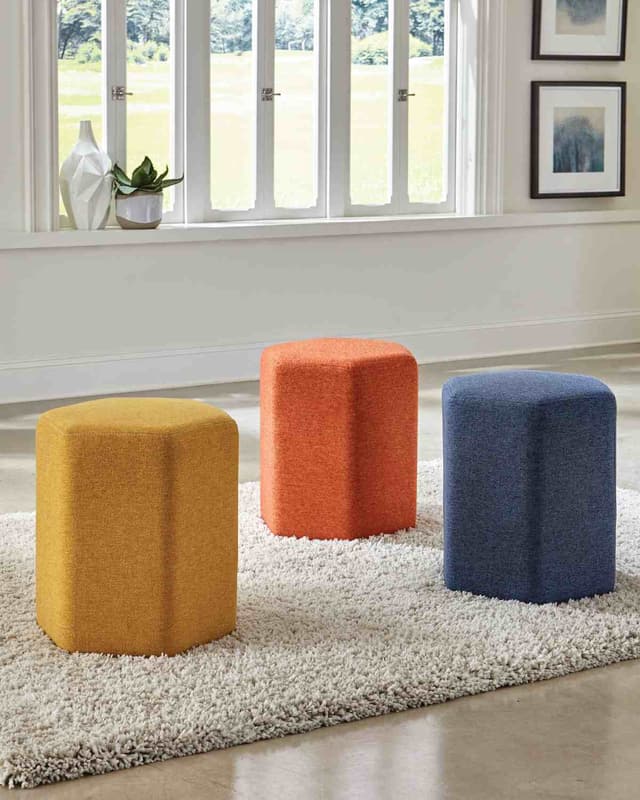 Coaster® 3-Pack Hexagonal Upholstered Stool Set-0
