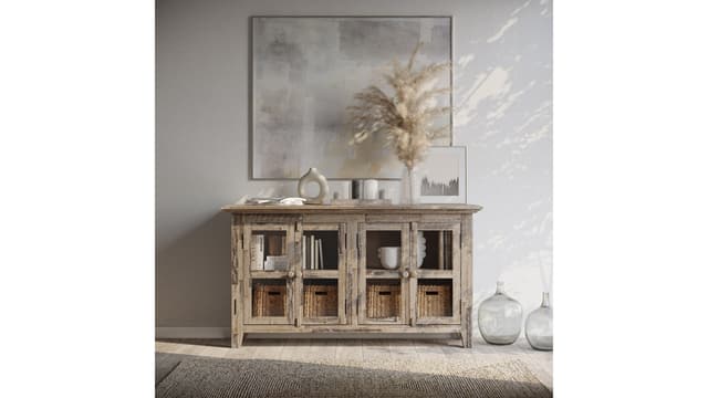 Jofran Inc. 54" Rustic Shores 4 Drawer Low Accent Cabinet-3