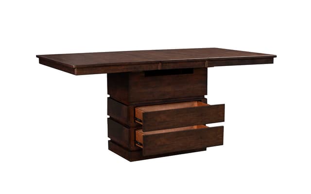 A-America® Chesney Falcon Brown High-Low Convertible Height Storage Table and 6 Stools-4