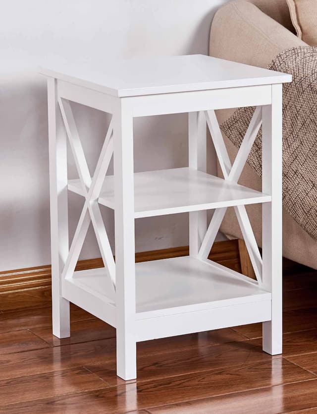 Milton Green Stars White X-Side Panel End Table-0