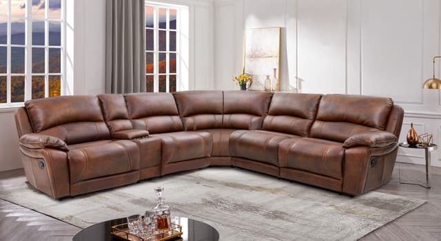 Cheers 6-Piece Leather Power Headrest Reclining Sectional-1