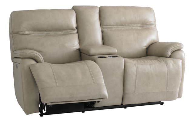 Bassett® Furniture Grant Power Lumbar and Headrest Reclining Console Loveseat-0