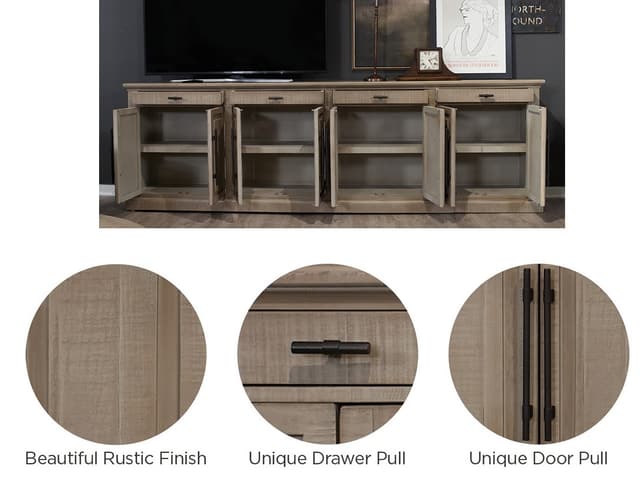 Aspenhome® 125" Rustic Stone Console Cabinet-2