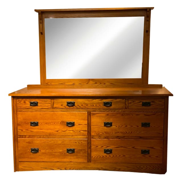 Daniel's Amish® Mission Solid Wood 7 Drawer Dresser and Mirror-0