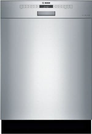 Bosch 300 Series 24" Stainless Steel Front Control Built-In Dishwasher door closed