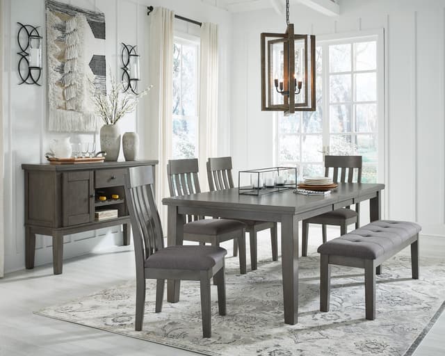 Benchcraft® 6 Piece Halladen Gray Dining Set-1