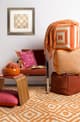 Surya Tilda Burnt Orange 59"x51" Throw Blanket-4