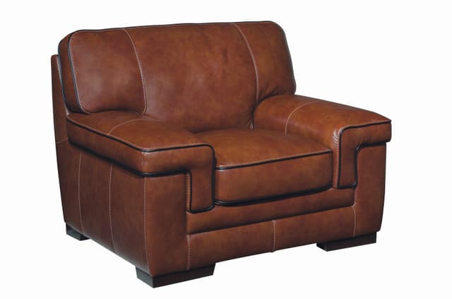 Simon Li™ Macco Stampede Chestnut Leather Chair-0
