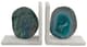 A & B Home 2-Piece Green/White Agate and Marble Bookend Set-1