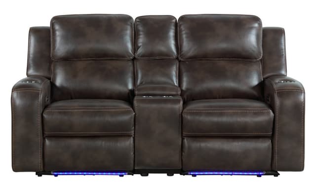 Intercon Silhouette Bolero Coffee Dual-Power Reclining Console Loveseat-0